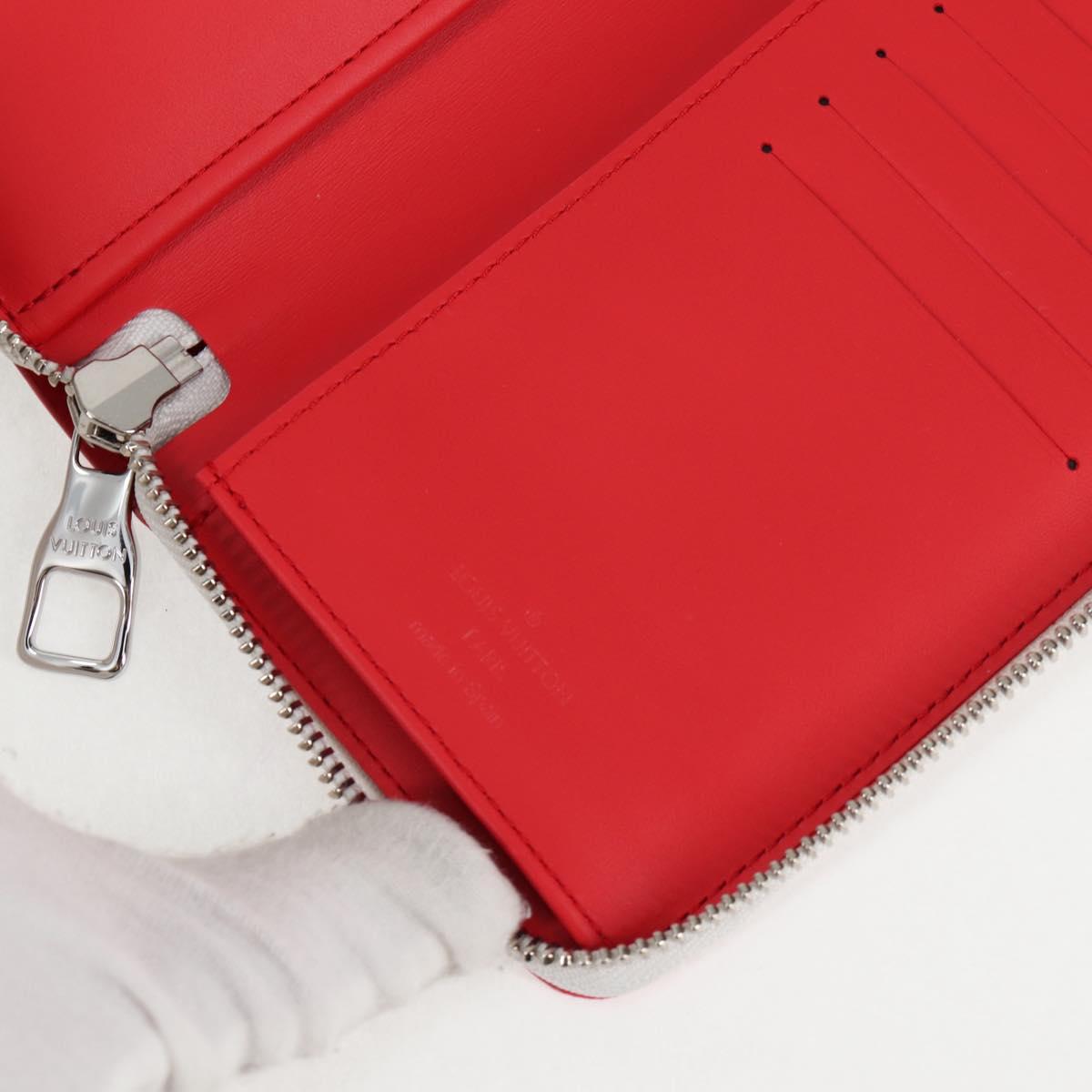 Louis Vuitton Zippy Wallet Vertical, White, Leather, wallet
