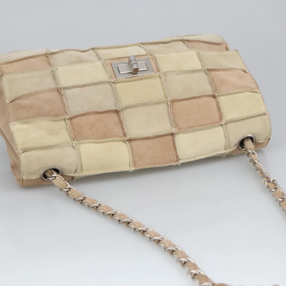"Chanel 2,55", Beige, Suede, shoulder