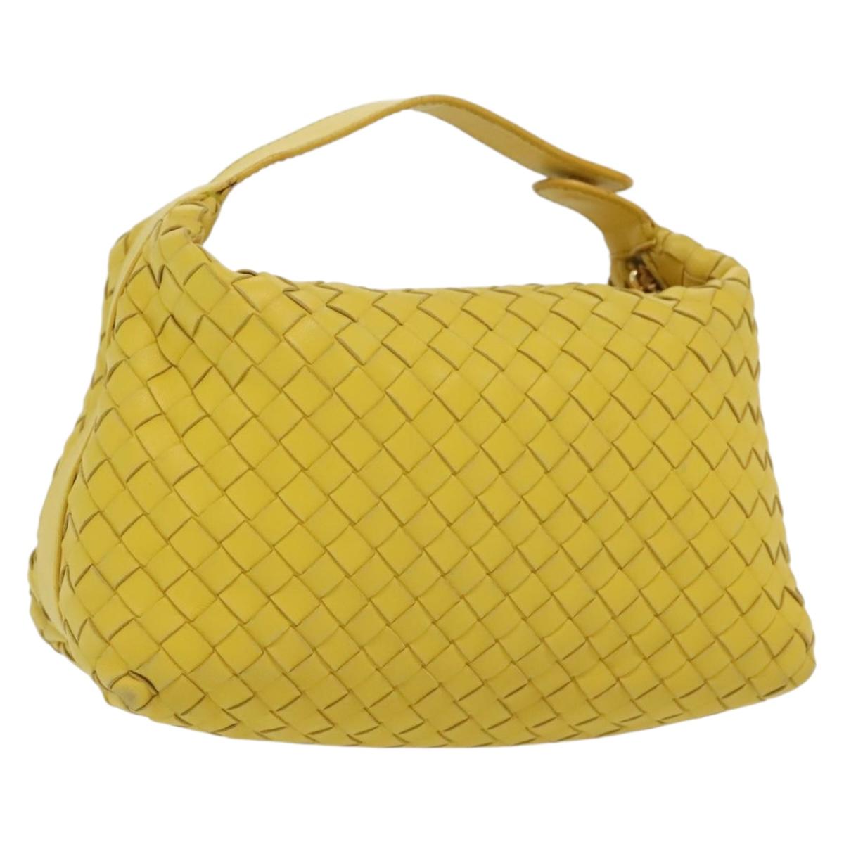 Bottega Veneta Intrecciato, Yellow, Leather, handbag