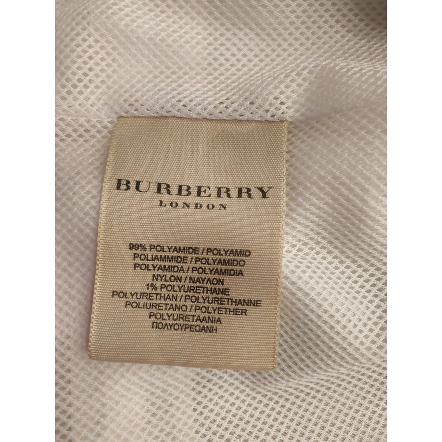 Burberry Raincoat 6 US White Full Zip Hidden Hood