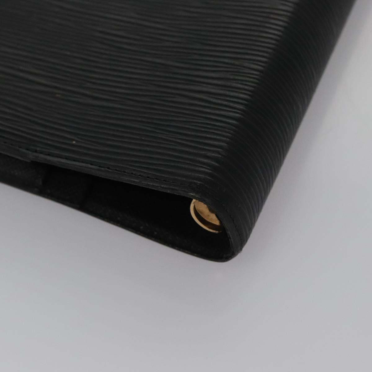 Louis Vuitton Agenda cover, Black, Leather, wallet