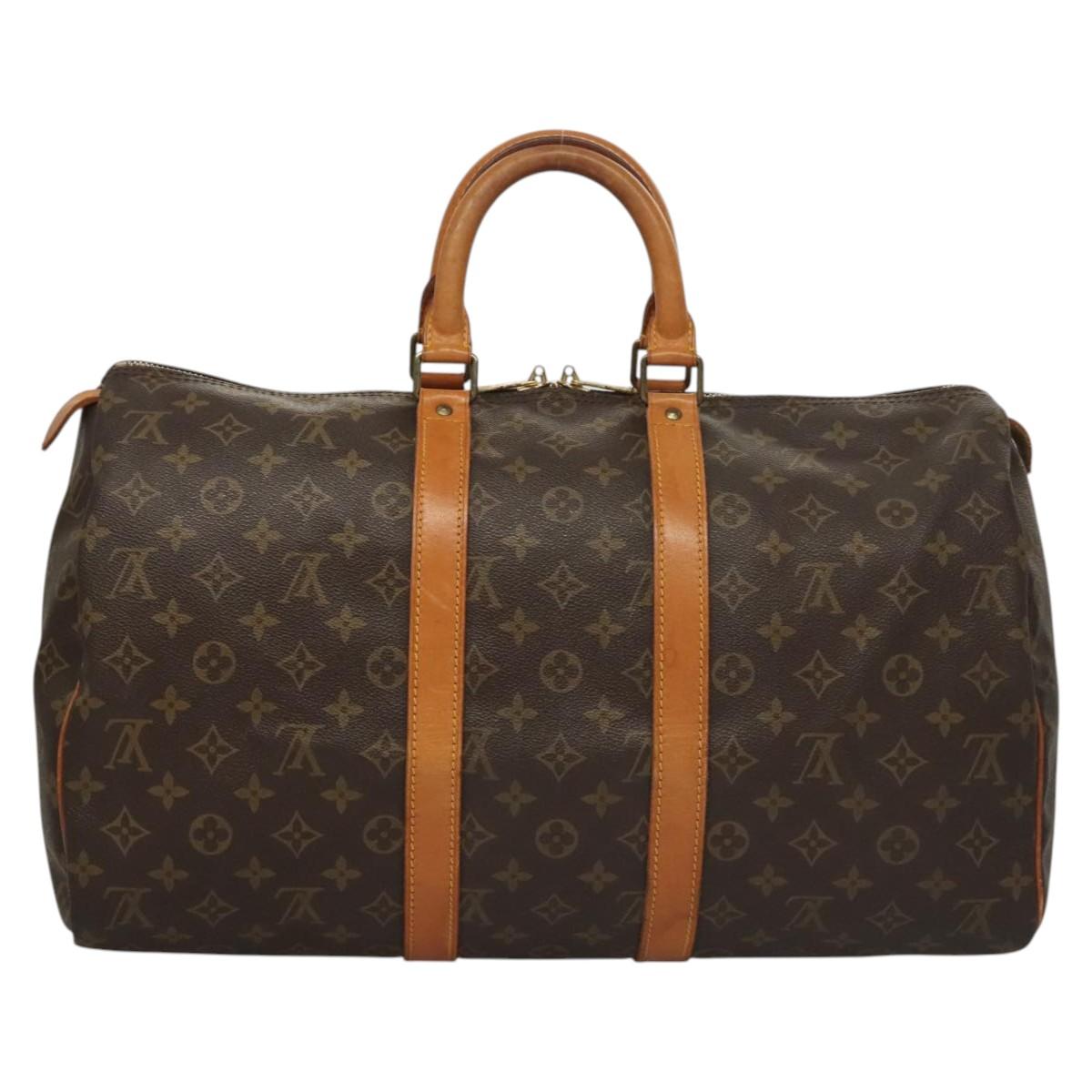 Louis Vuitton Keepall 45, Brown, Canvas, travel