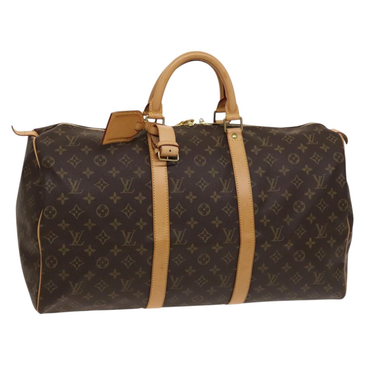Louis Vuitton Keepall 50, Brown, Canvas, travel