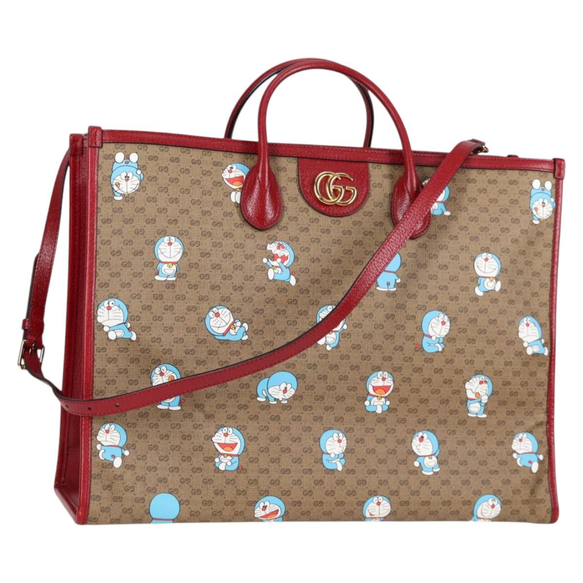 Gucci Doraemon, Beige, Canvas, tote