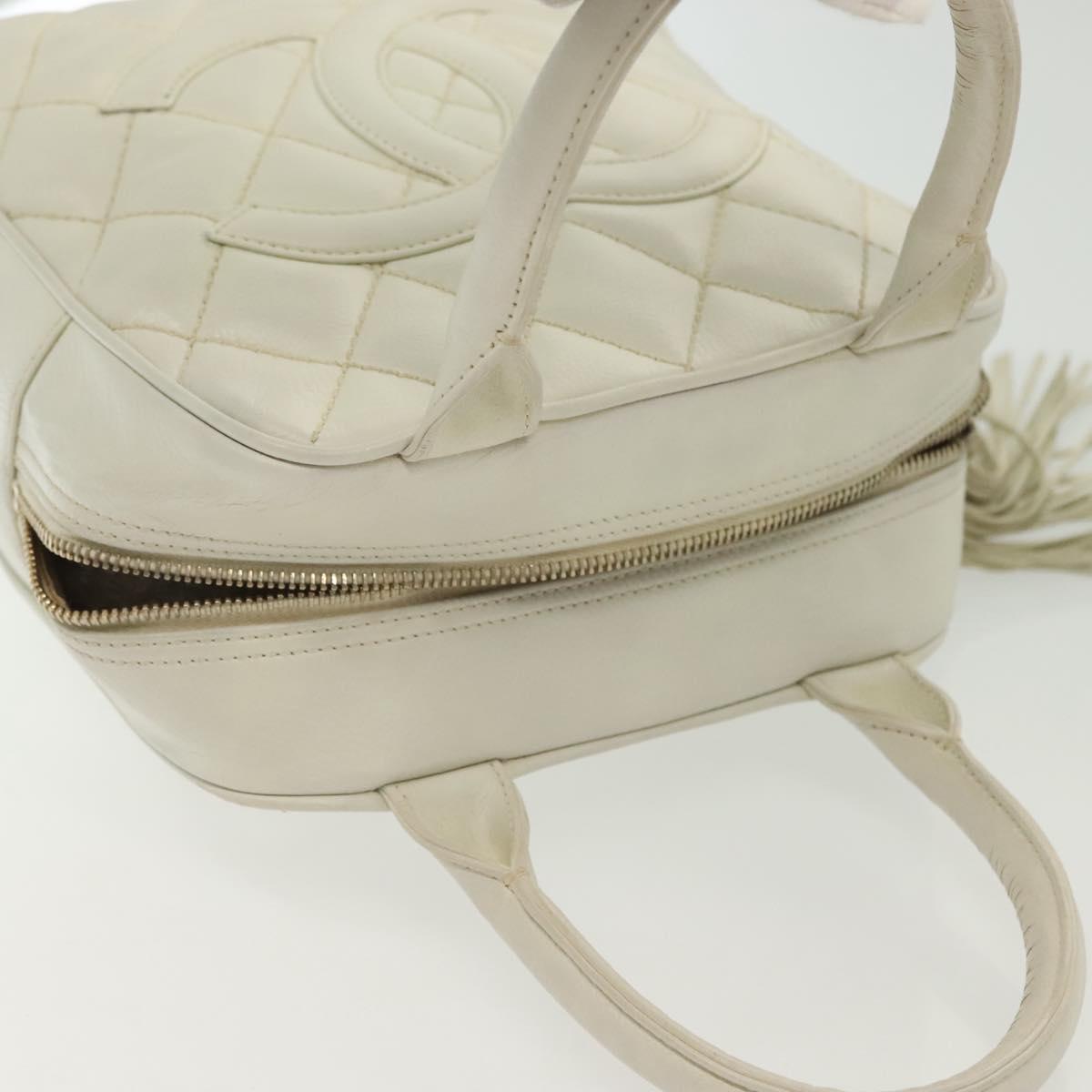 Chanel Coco Mark, White, Leather, handbag