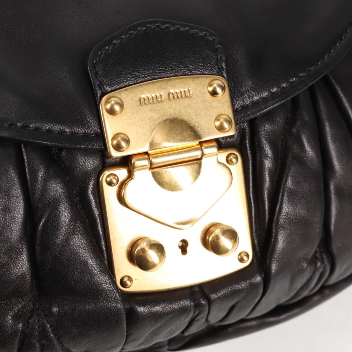 Miu Miu Coffer, Black, Leather, handbag