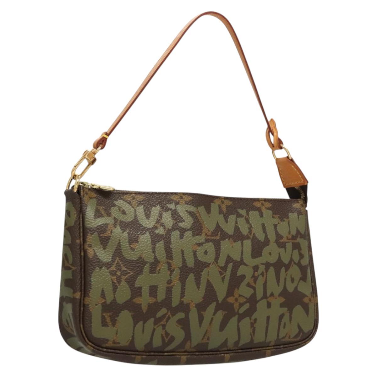 Louis Vuitton Pochette Accessoire, Khaki, Canvas, clutch