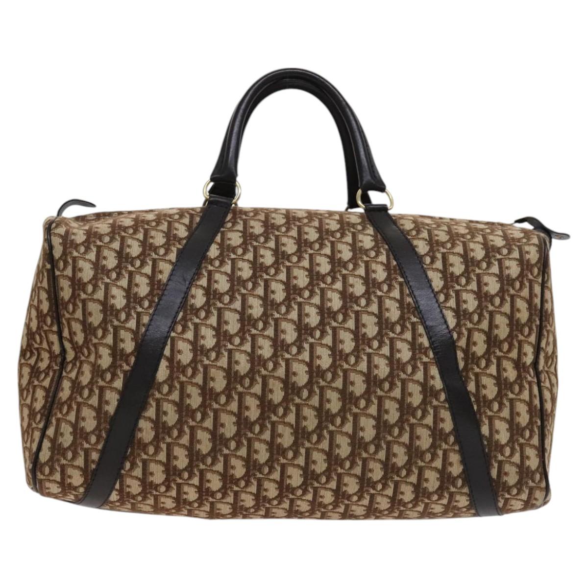Dior Boston, Brown, Canvas, travel