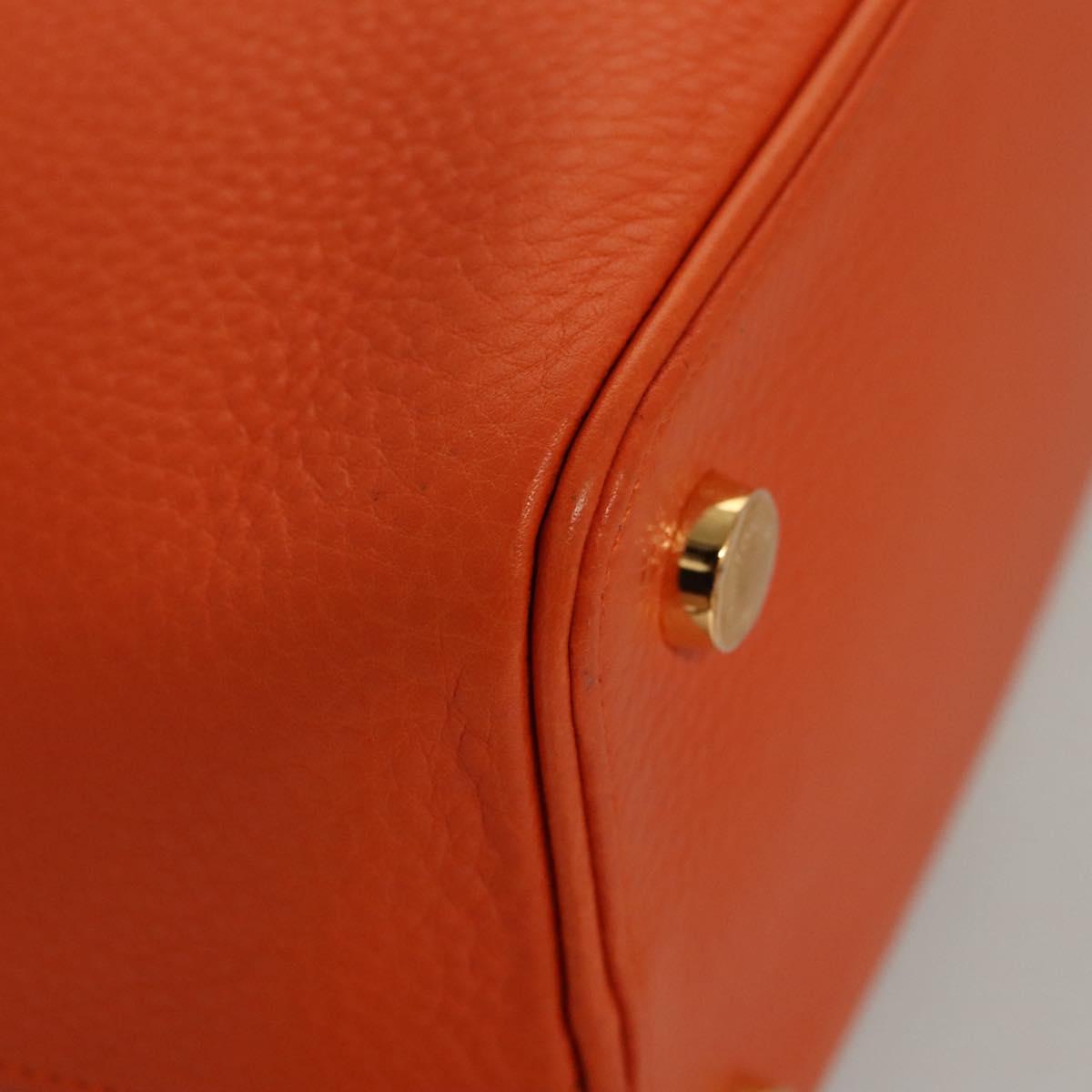 Louis Vuitton Lockit, Orange, Leather, handbag