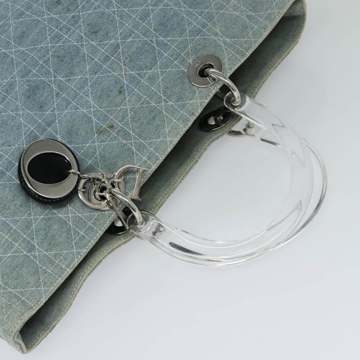 Dior Lady Dior, Blue, Canvas, handbag
