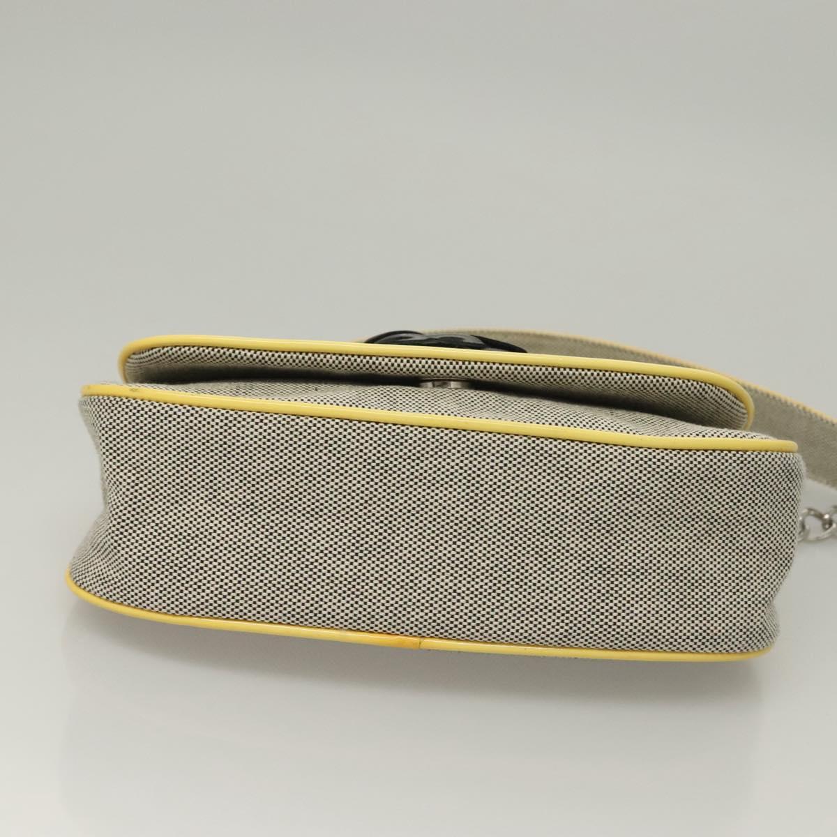 Chanel Camellia, Grey, Canvas, clutch