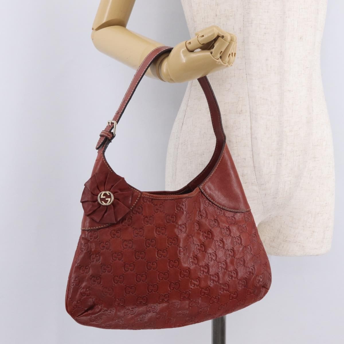 Gucci Trophy GG Canvas with Leather, Red, Canvas, Tote Bag