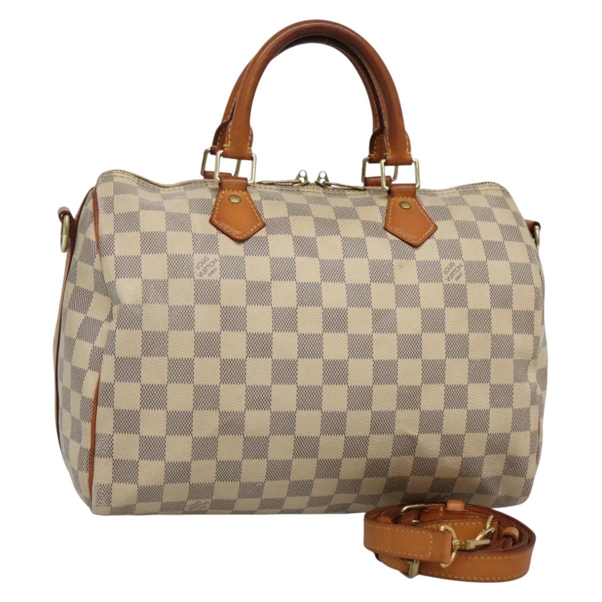 Louis Vuitton Speedy Bandoulière 30, White, Canvas, handbag