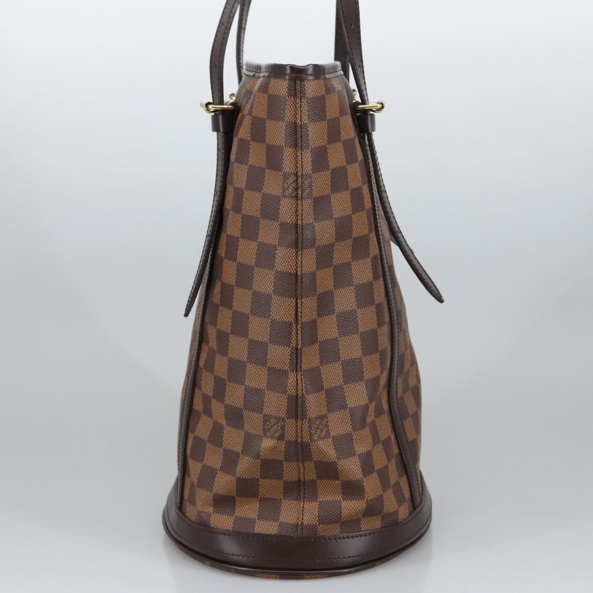 Louis Vuitton Bucket GM, Brown, Canvas, shoulder