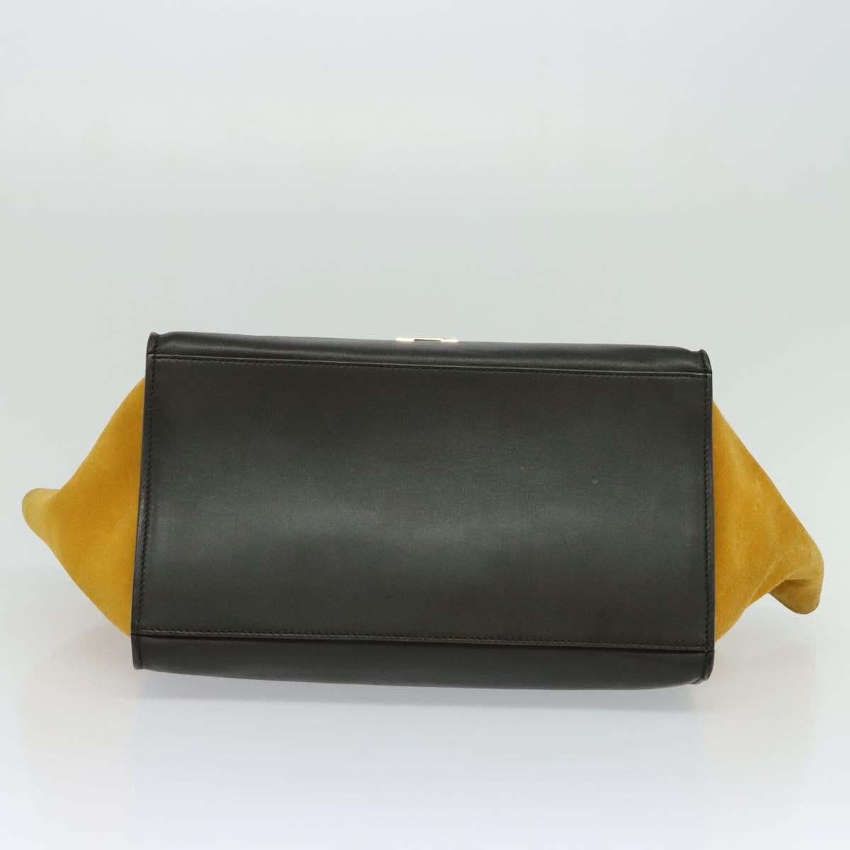 Céline Trapèze, Black, Leather, tote