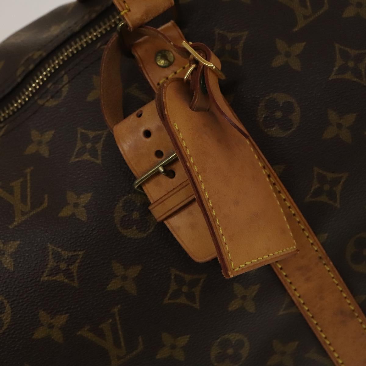 Louis Vuitton Keepall 55, Brown, "CANVAS, LEATHER", travel