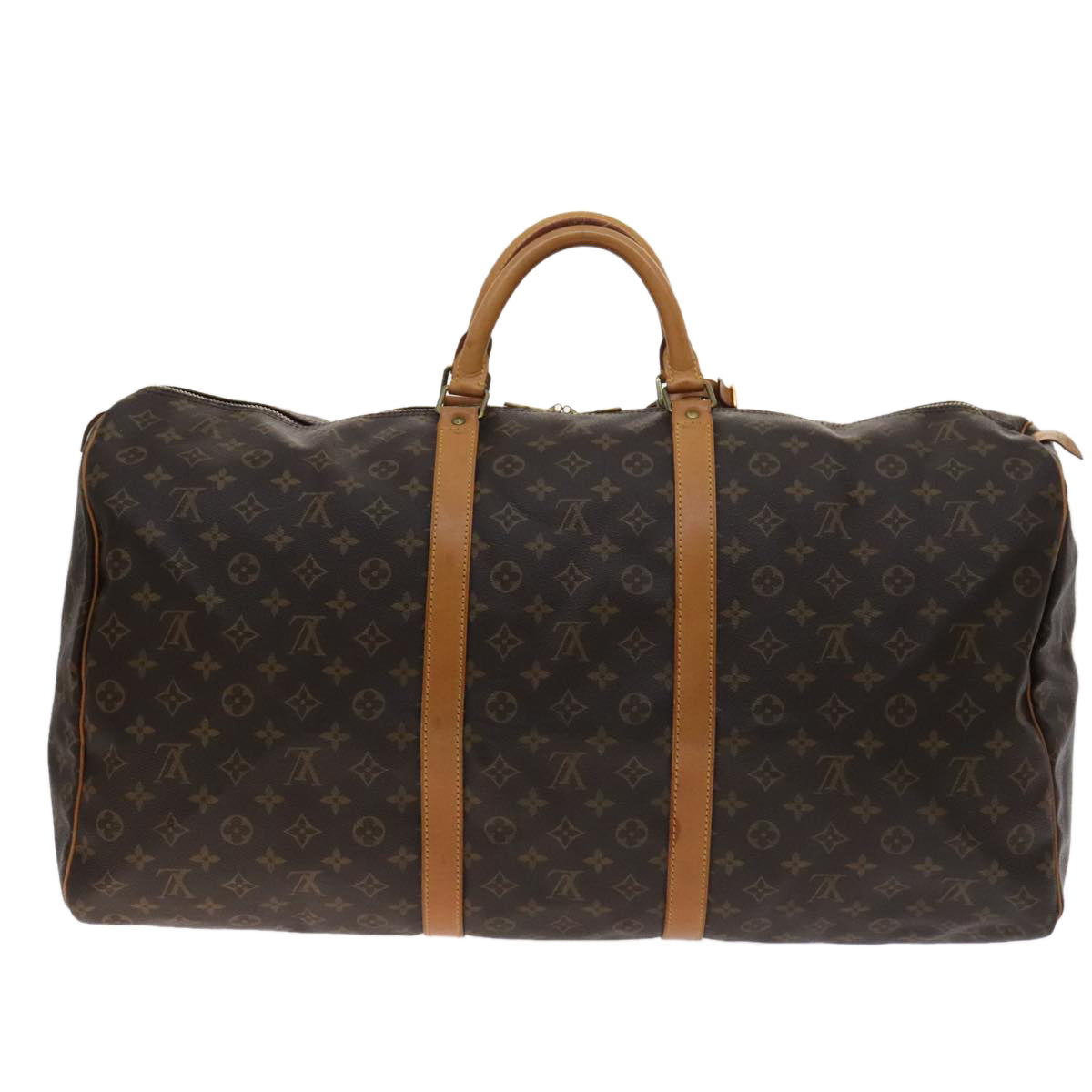 Louis Vuitton Keepall 60, Brown, Canvas, travel