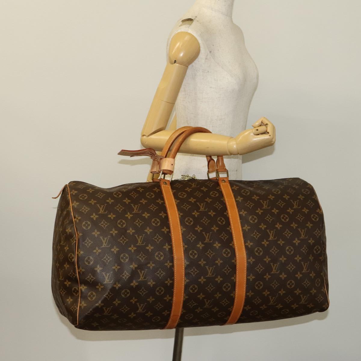 Louis Vuitton Keepall 60, Brown, Canvas, travel