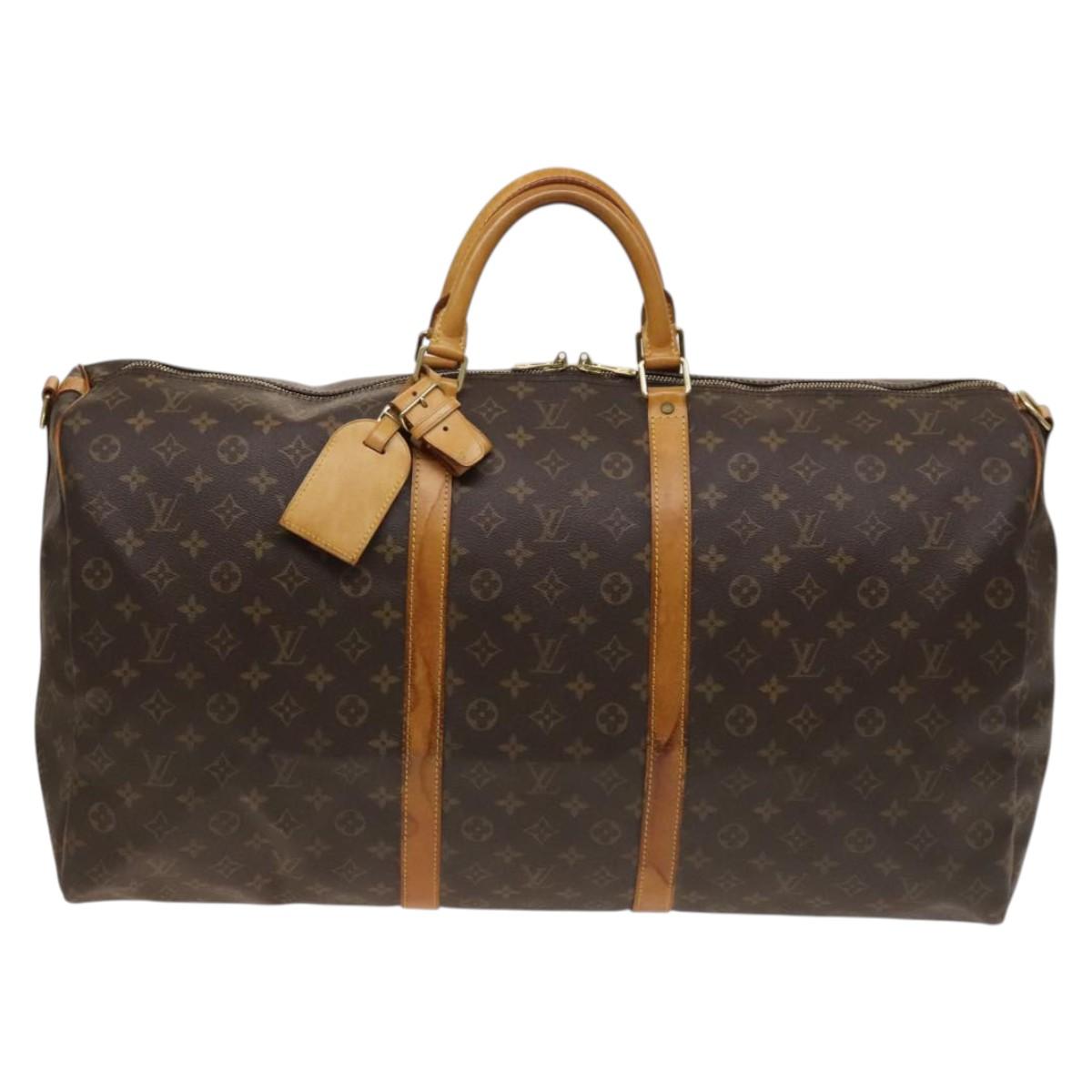 Louis Vuitton Keepall Bandoulière 60, Brown, Canvas, travel
