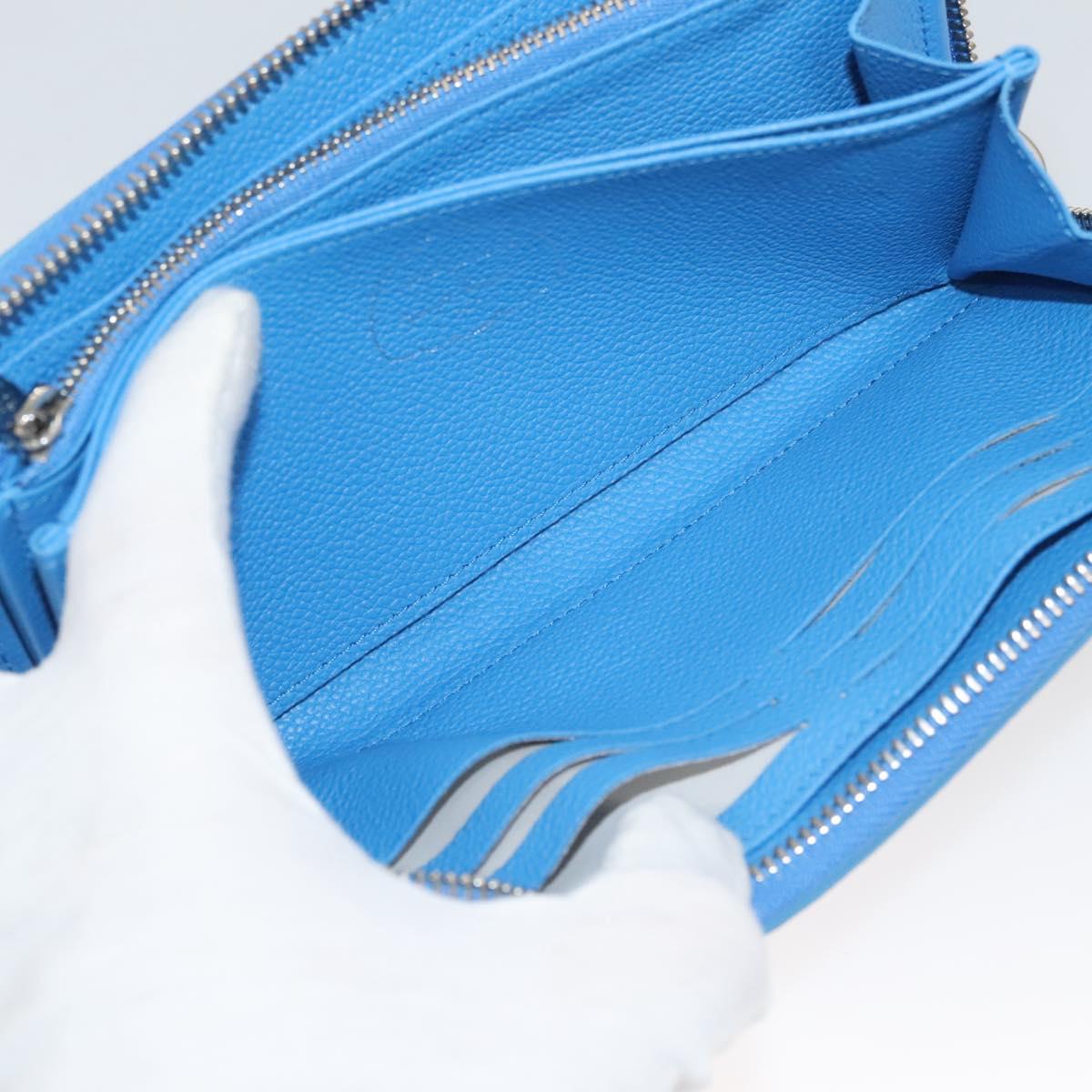 Louis Vuitton Portefeuille zippy, Blue, Leather, wallet