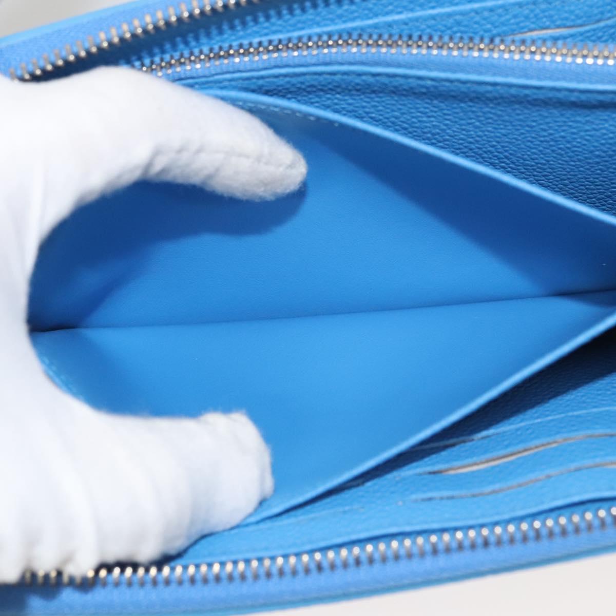 Louis Vuitton Portefeuille zippy, Blue, Leather, wallet
