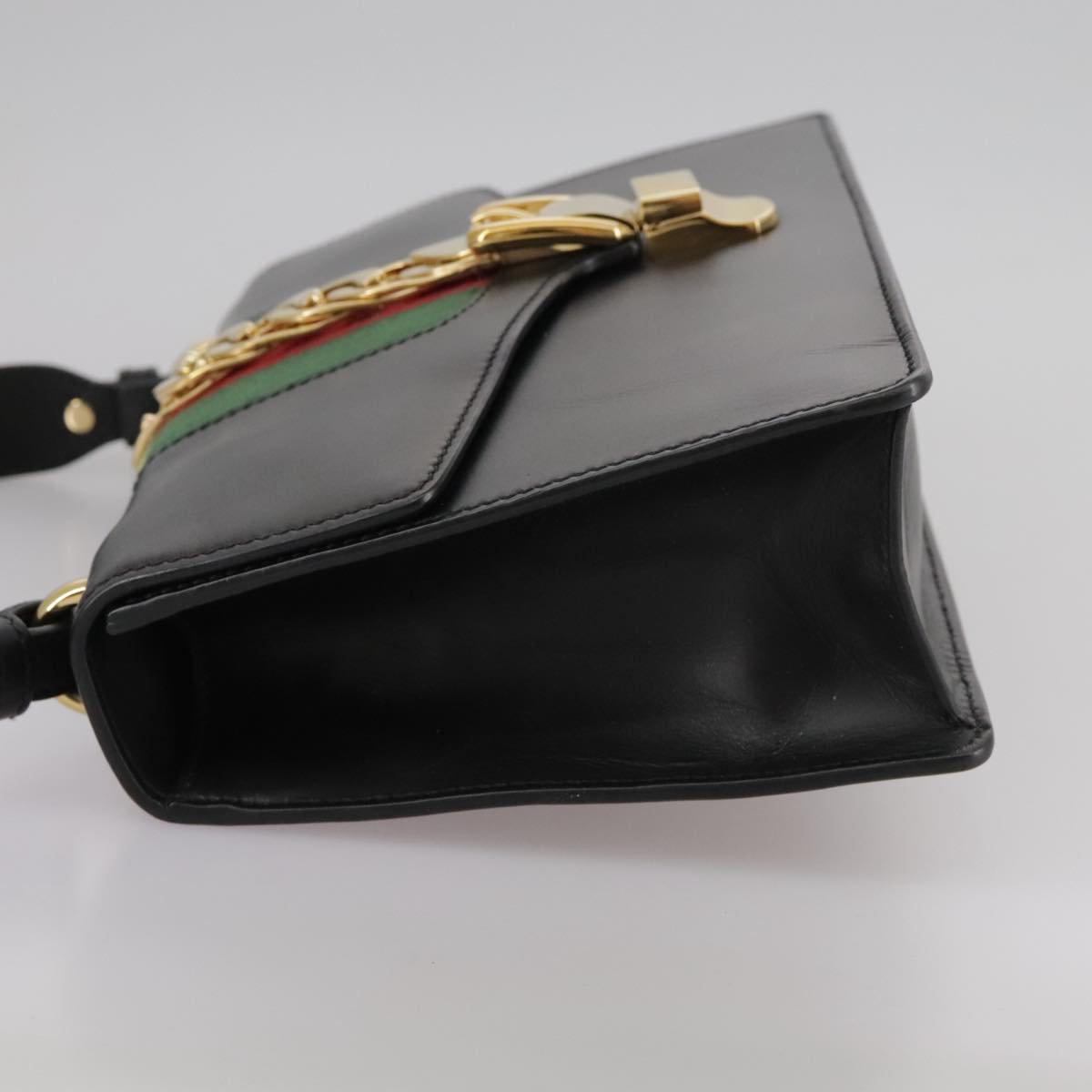 Gucci Sylvie, Black, Leather, shoulder