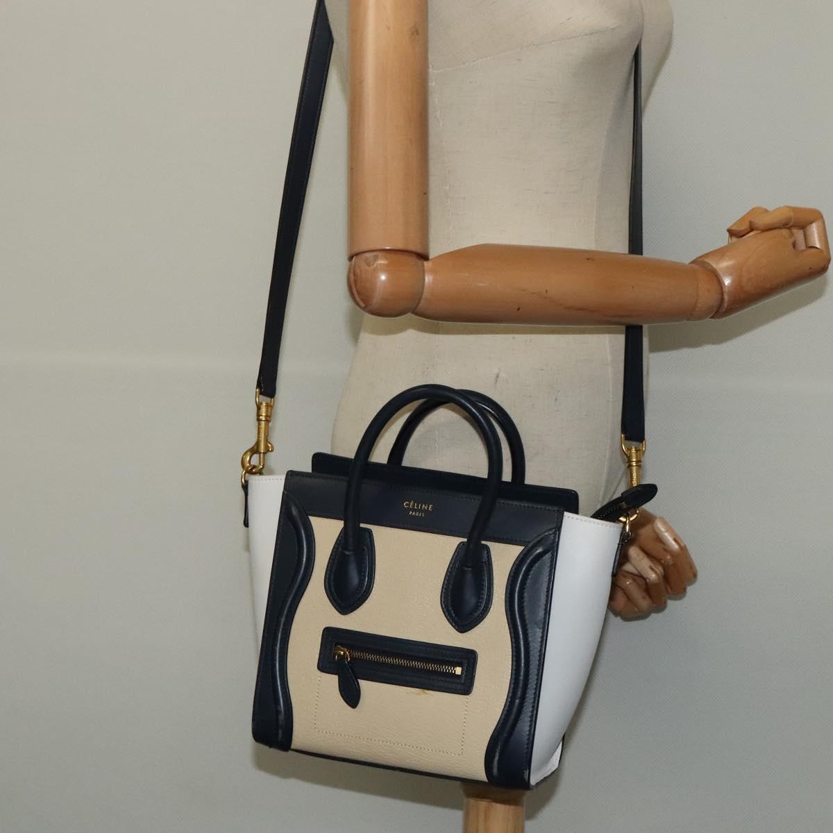 Céline Luggage, Beige, Leather, handbag