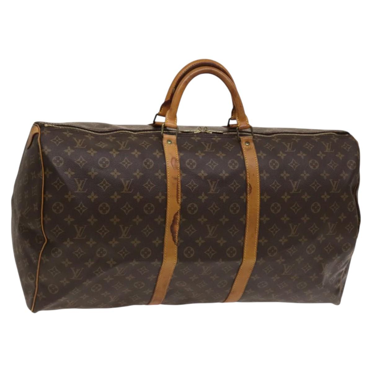 Louis Vuitton Keepall 60, Brown, Canvas, travel
