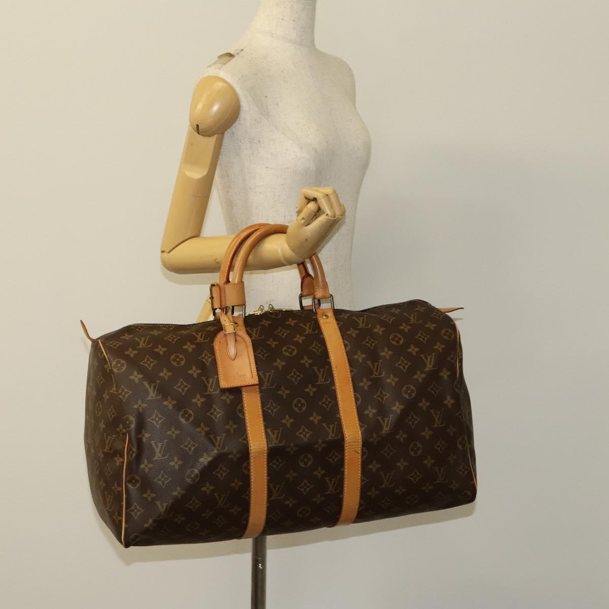 Louis Vuitton Keepall 50, Brown, Canvas, travel