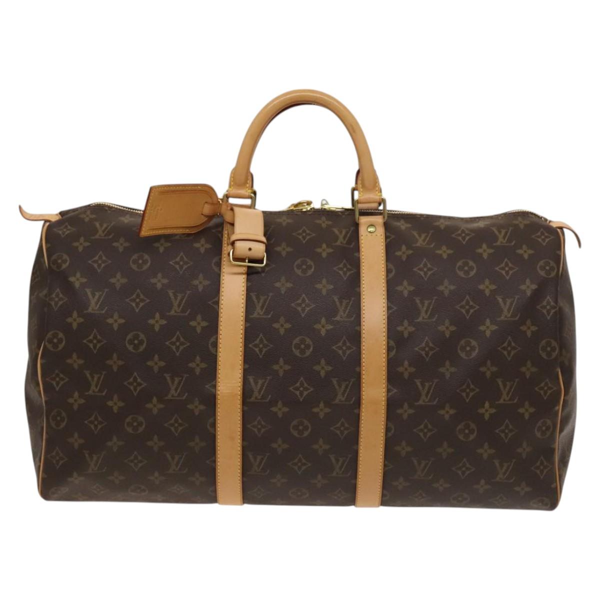 Louis Vuitton Keepall 50, Brown, Canvas, travel