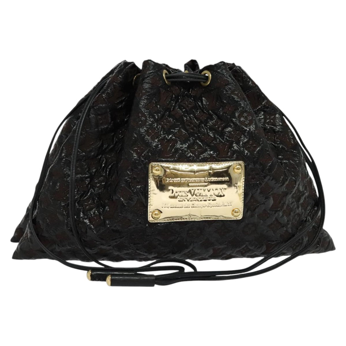 Louis Vuitton Squishy, Black, Canvas, shoulder