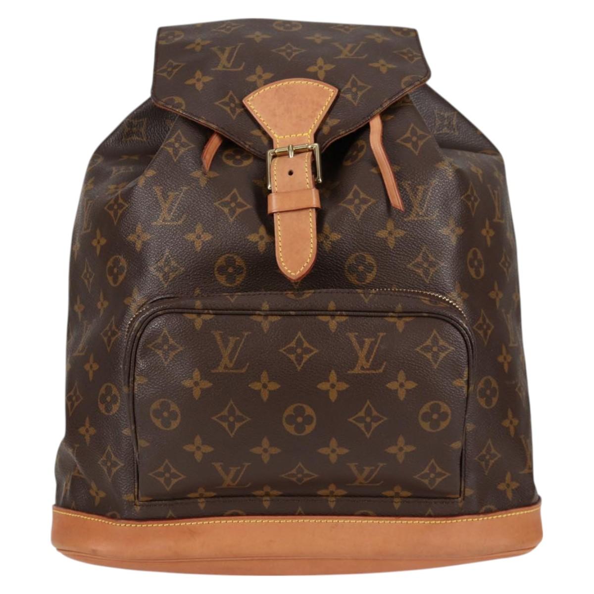 Louis Vuitton Montsouris GM, Brown, Canvas, backpack