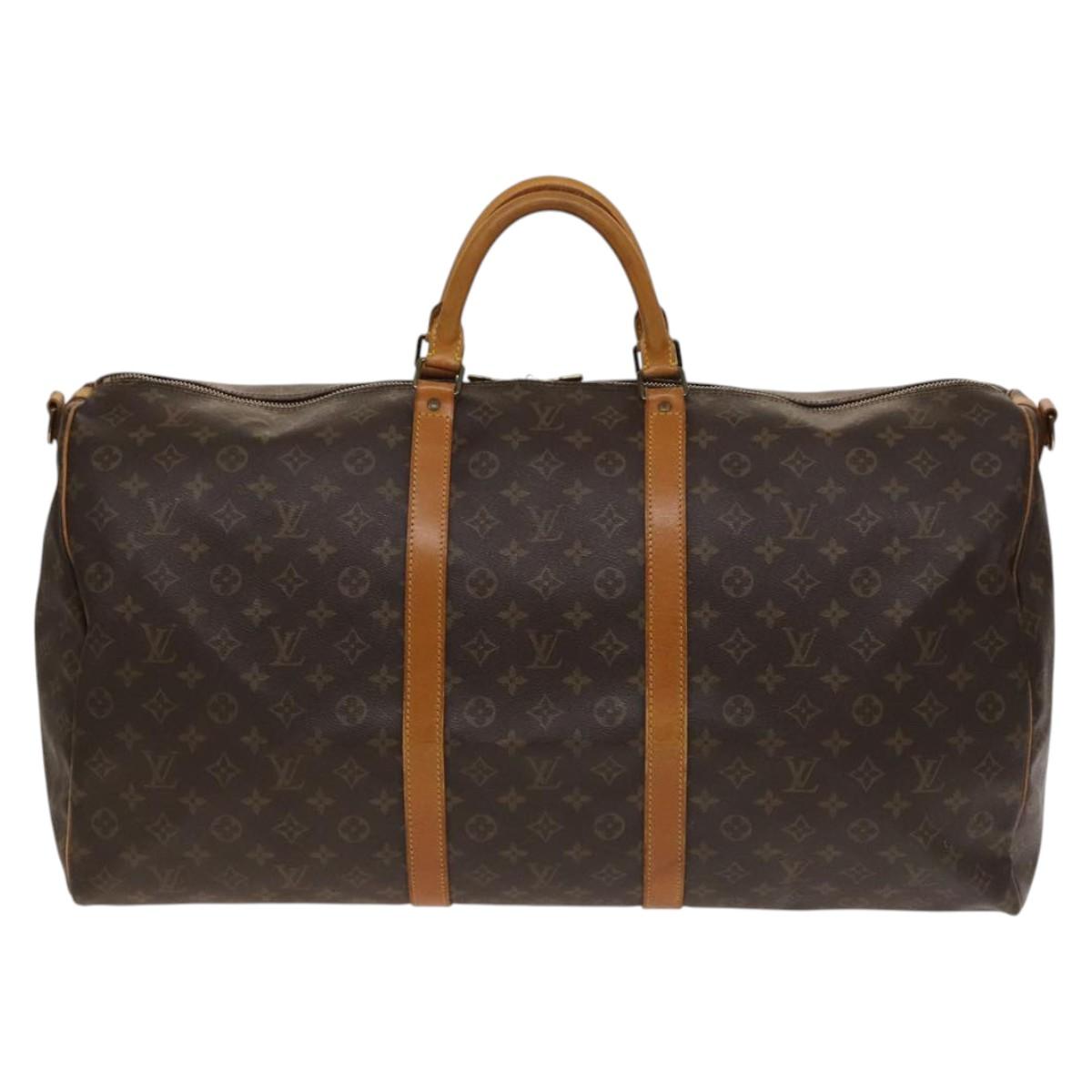 Louis Vuitton Keepall Bandoulière 60, Brown, Canvas, travel