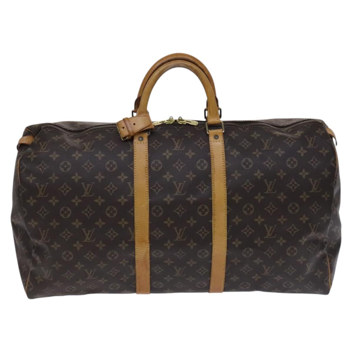 Louis Vuitton Keepall 50, Brown, Canvas, travel