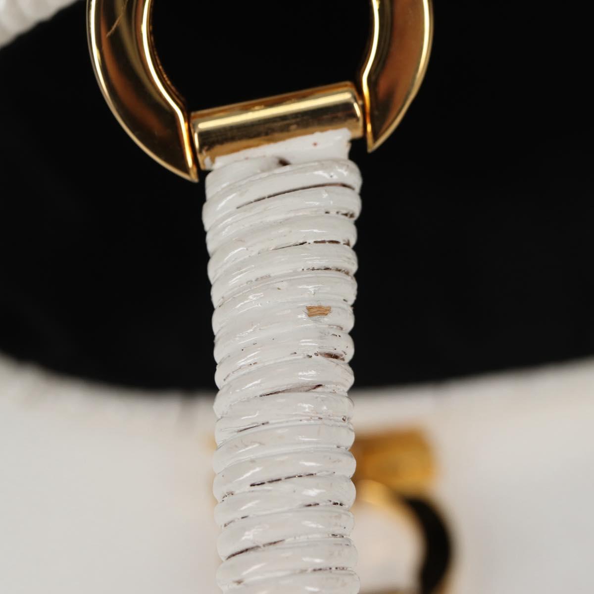 Salvatore Ferragamo Gancini, White, Leather, handbag