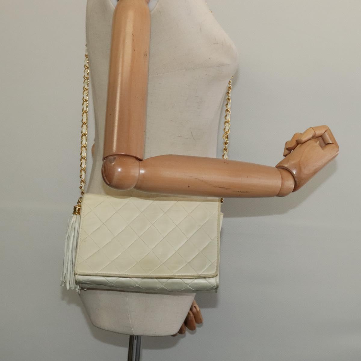 Chanel Camera, White, Leather, clutch