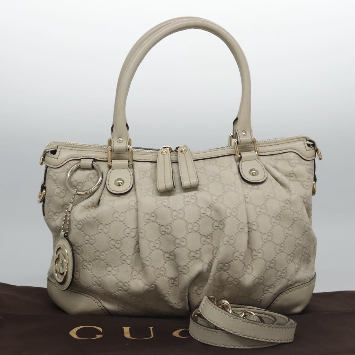 Gucci Sukey, White, Canvas, tote