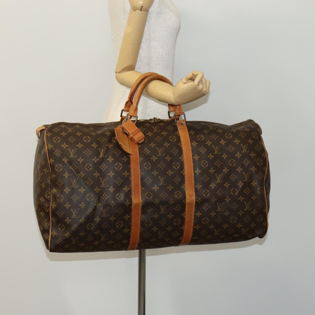 Louis Vuitton Keepall 60, Brown, Canvas, travel