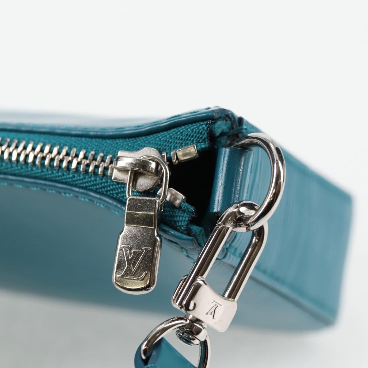 Louis Vuitton Pochette Accessoire, Blue, Leather, clutch