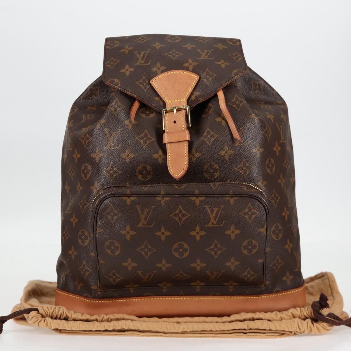 Louis Vuitton Montsouris GM, Brown, Canvas, backpack