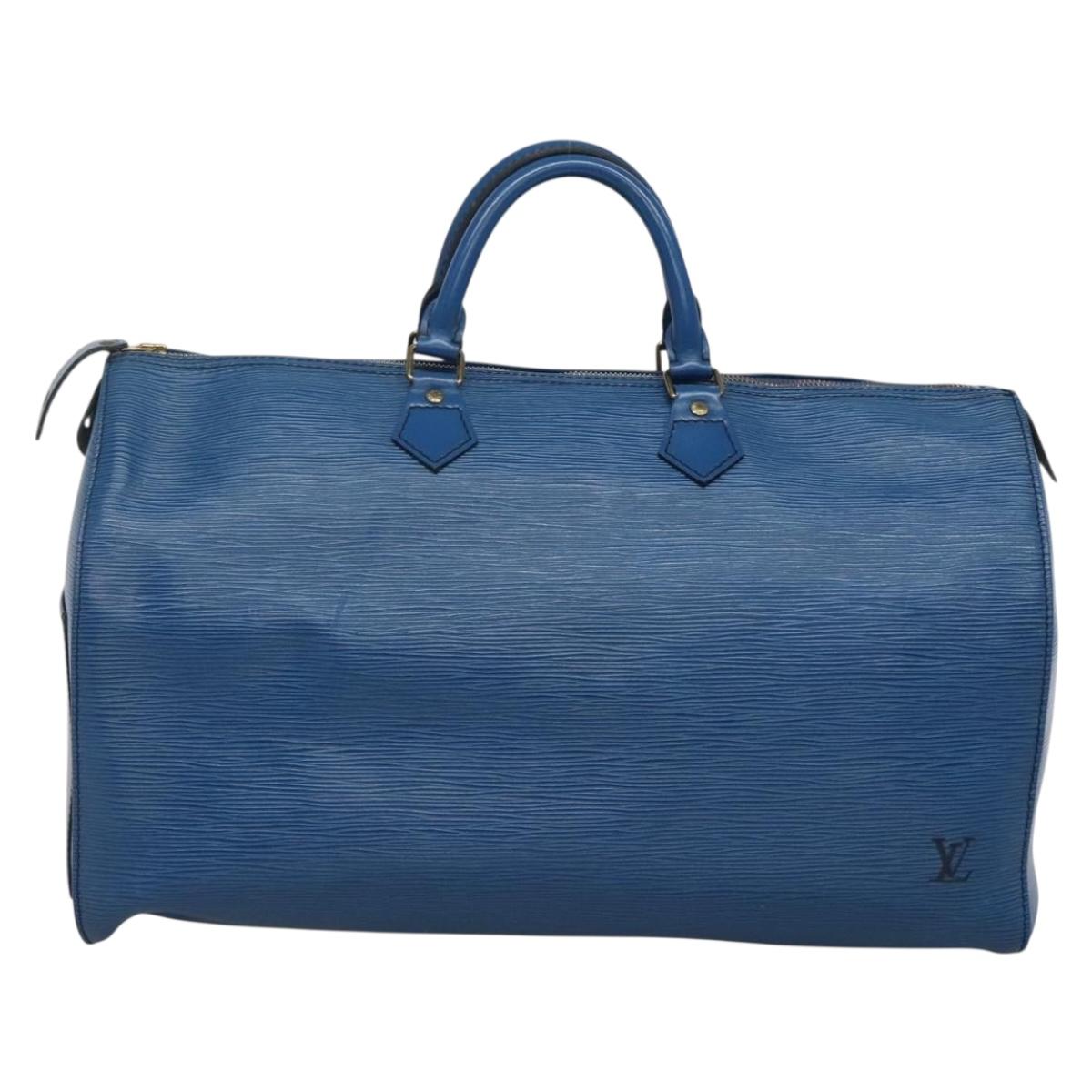 Louis Vuitton Speedy 40, Navy, Leather, handbag