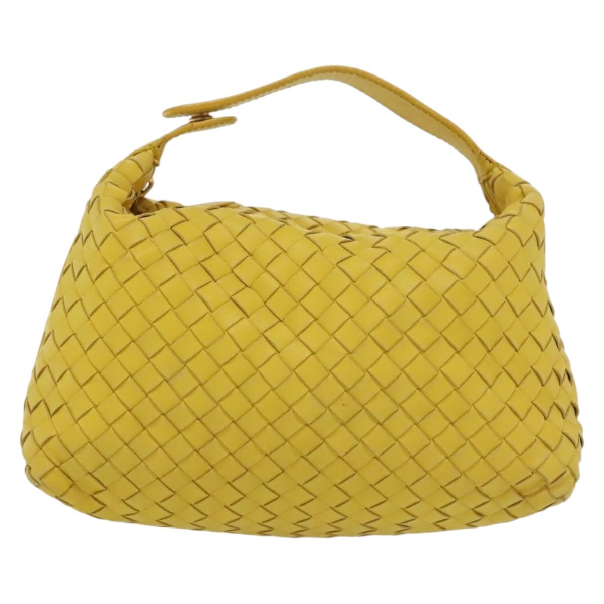 Bottega Veneta Intrecciato, Yellow, Leather, handbag