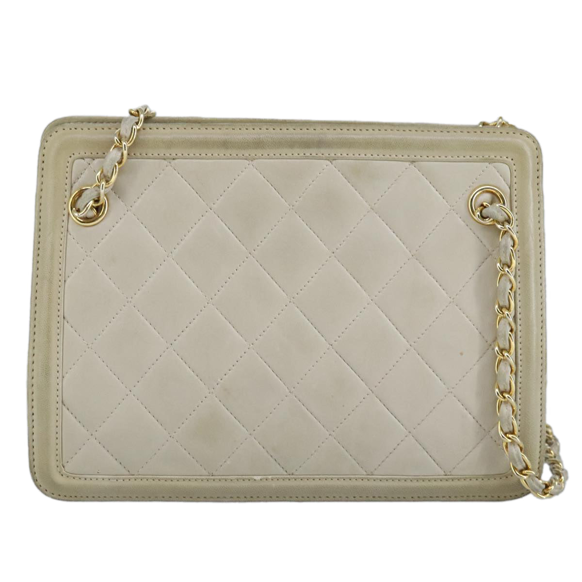 Chanel, Beige, Leather, shoulder