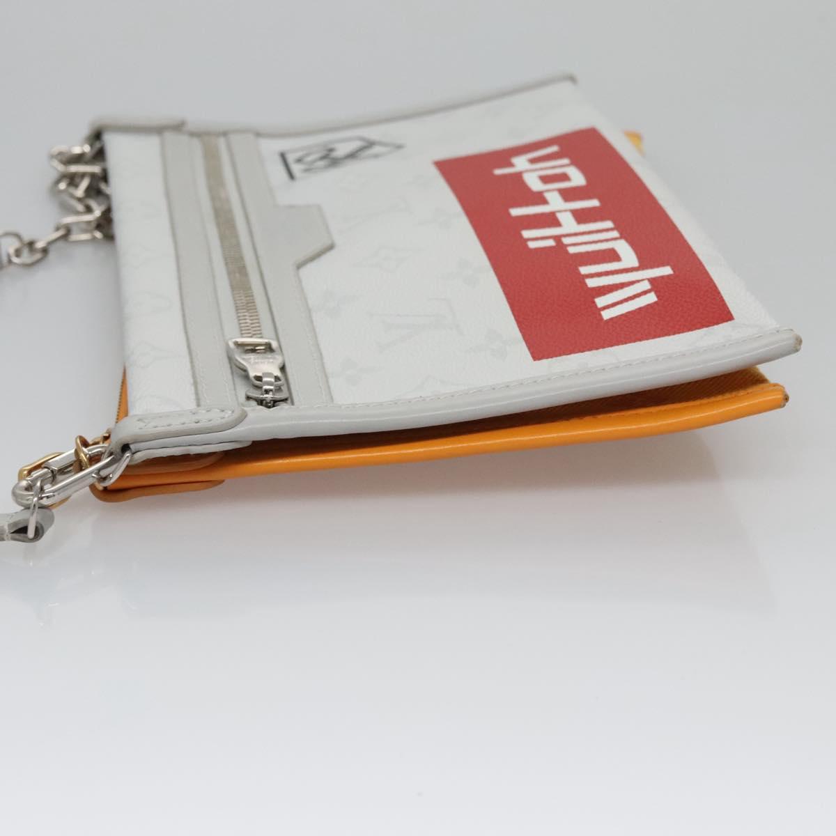 Louis Vuitton Flat messenger, Grey, Canvas, shoulder