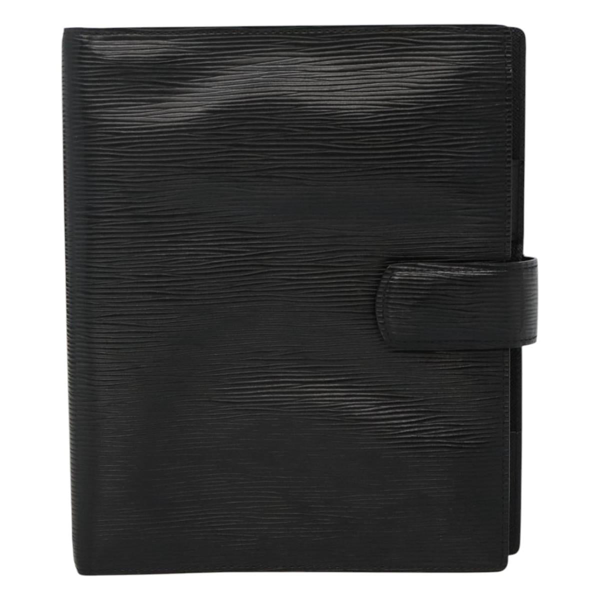 Louis Vuitton Agenda cover, Black, Leather, wallet