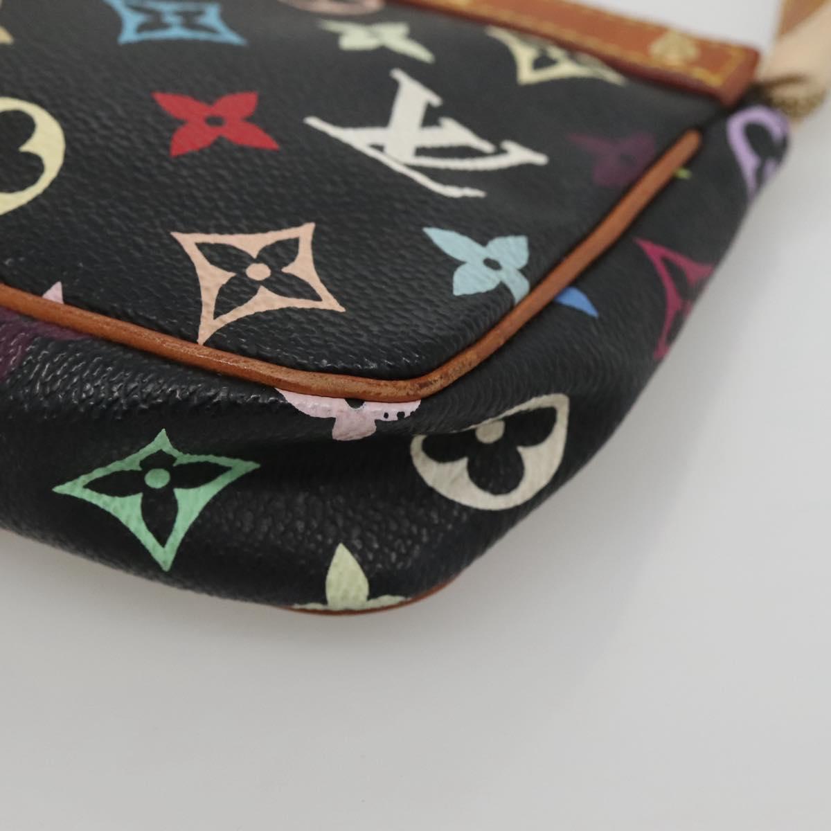 Louis Vuitton Pochette Accessoire, Black, Canvas, clutch