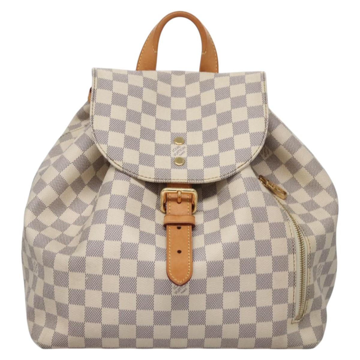 Louis Vuitton Sperone, White, Canvas, backpack