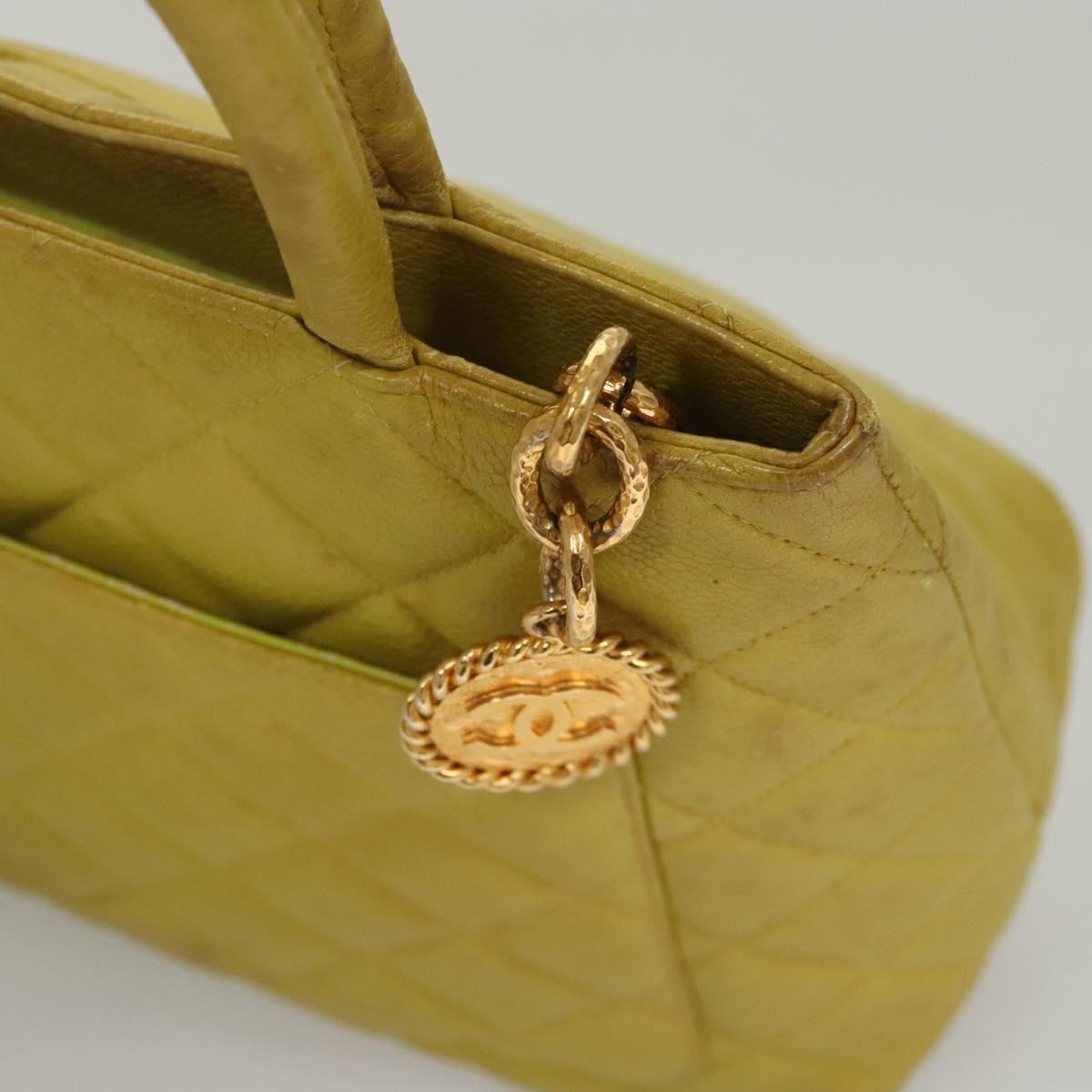 Chanel Medaillon, Yellow, Leather, tote