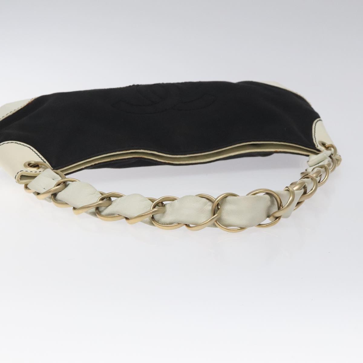 Chanel Coco Mark, Black, Canvas, shoulder