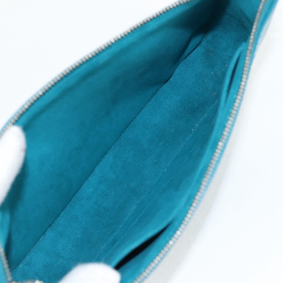 Louis Vuitton Pochette Accessoire, Blue, Leather, clutch